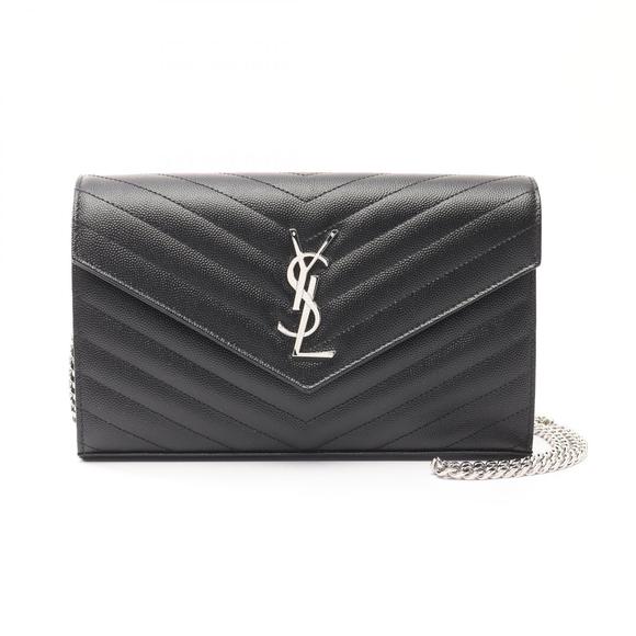 Saint Laurent Cassandra Shoulder Bag Leather Black - Picture 1 of 4